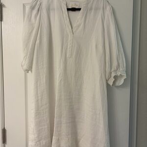 Mialeigh Linen Dress - White